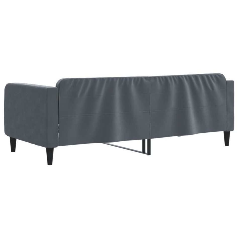 Sofá cama sin colchón terciopelo gris oscuro 90x200