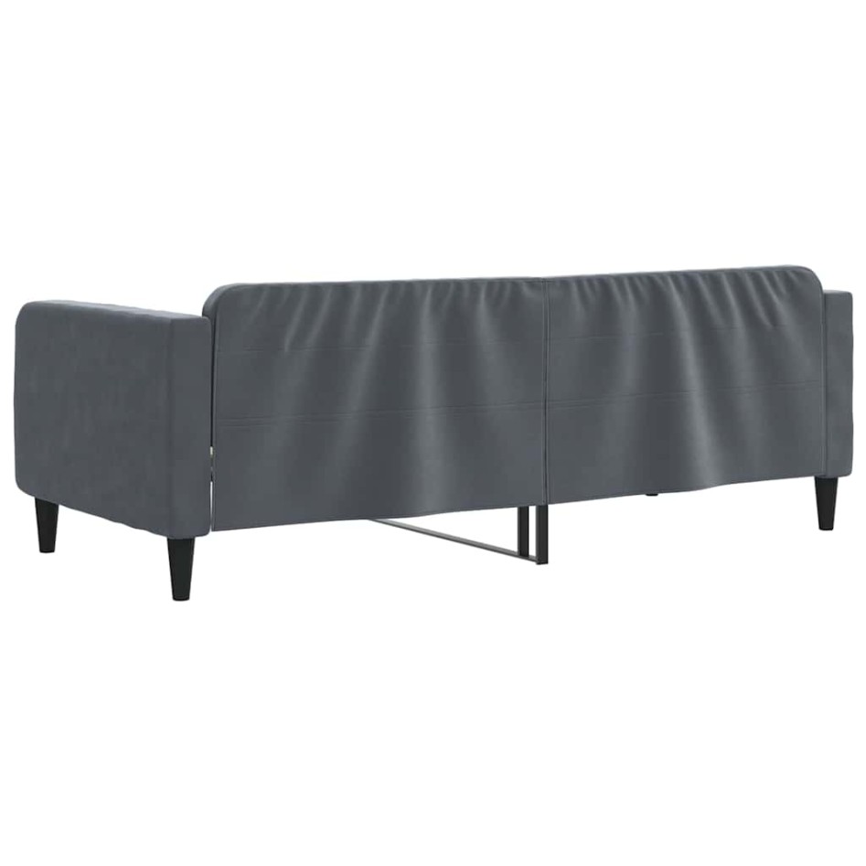 Sofá cama terciopelo gris oscuro 90x190