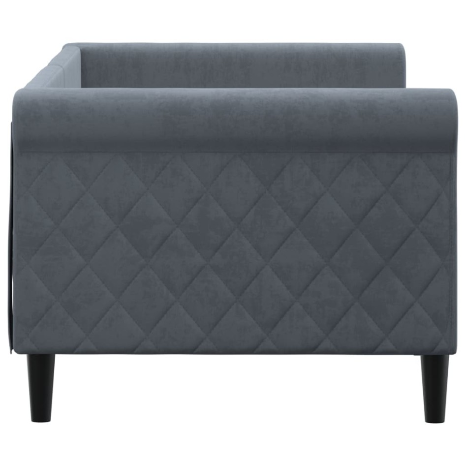 Sofá cama terciopelo gris oscuro 80x200