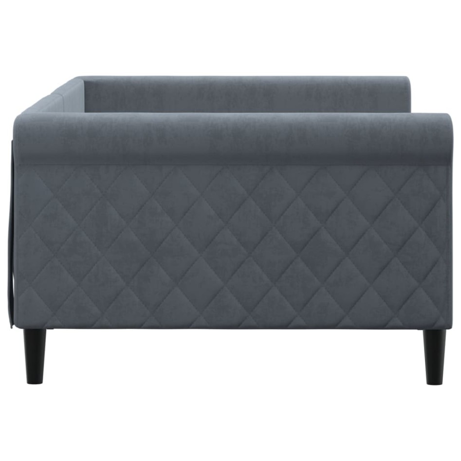 Sofá cama sin colchón terciopelo gris oscuro 100x200
