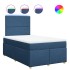 Cama box spring con colchón tela azul 120x190