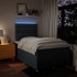 Cama box spring con colchón tela azul 120x190
