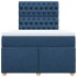 Cama box spring con colchón tela azul 120x190