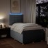 Cama box spring con colchón tela gris claro 120x200