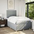 Cama box spring con colchón tela gris claro 120x200