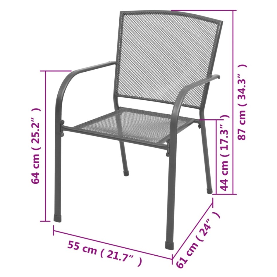 Juego de bistró 3 piezas acero