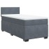 Cama box spring con colchón terciopelo gris oscuro 100x200