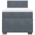 Cama box spring con colchón terciopelo gris oscuro 100x200
