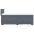 Cama box spring con colchón terciopelo gris oscuro 100x200