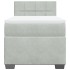 Cama box spring con colchón terciopelo gris claro 100x200