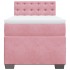 Cama box spring con colchón terciopelo rosa 90x200