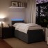 Cama box spring con colchón terciopelo gris oscuro 100x200