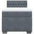 Cama box spring con colchón terciopelo gris oscuro 100x200