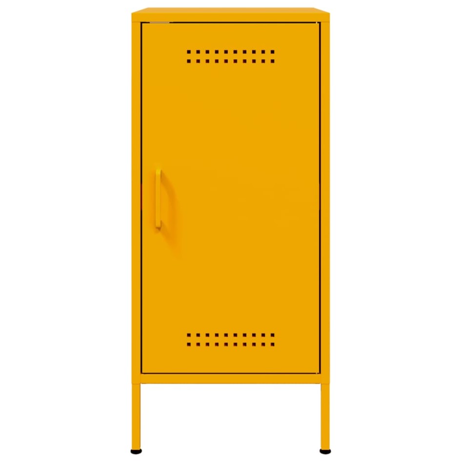 Aparadores 2 unidades acero amarillo mostaza 36x39x79