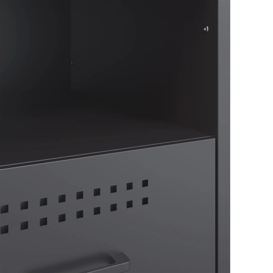 Mesitas de noche 2 unidades acero gris antracita 36x39x50,5