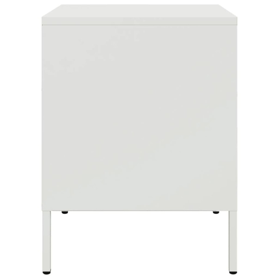 Mesitas de noche 2 unidades acero blanco 36x39x50,5