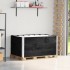 Collares de palets 3 uds madera maciza de pino negro 120x80