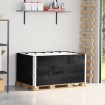 Collares de palets 3 uds madera maciza de pino negro 120x80 cm