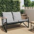 Banco de jardín con cojines acero negro 120