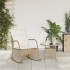 Silla mecedora de jardín con cojines ratán sintético