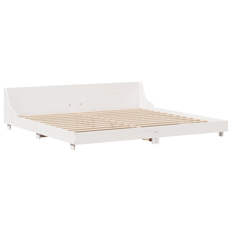 Cama sin colchón madera maciza de pino blanca 180x200