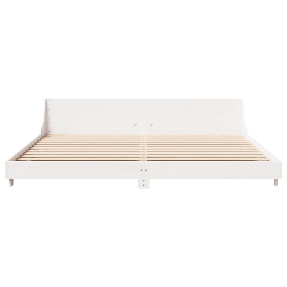Cama sin colchón madera maciza de pino blanca 180x200