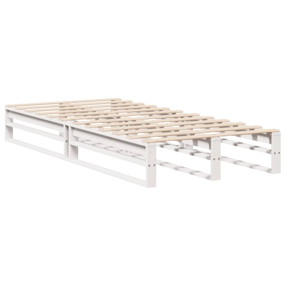 Estructura de cama sin colchón madera de pino blanca 90x200