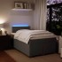 Cama box spring con colchón terciopelo gris oscuro 120x200