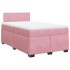 Cama box spring con colchón terciopelo rosa 120x200