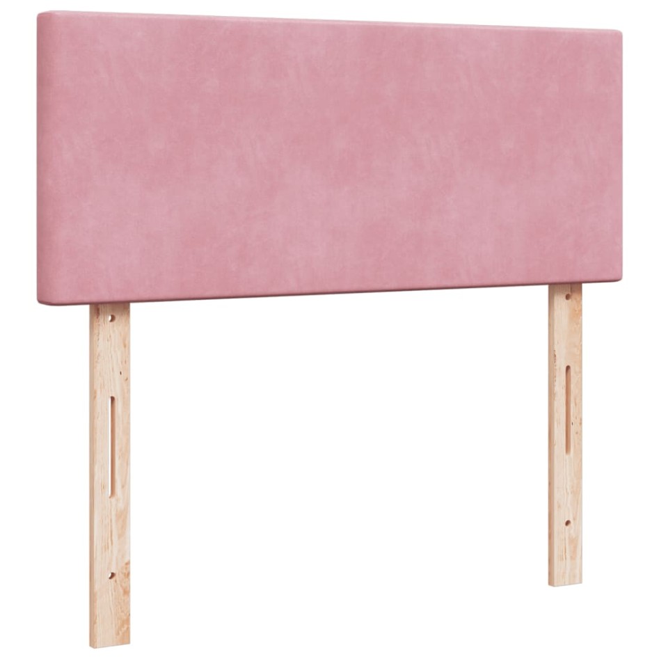 Cama box spring con colchón terciopelo rosa 120x200