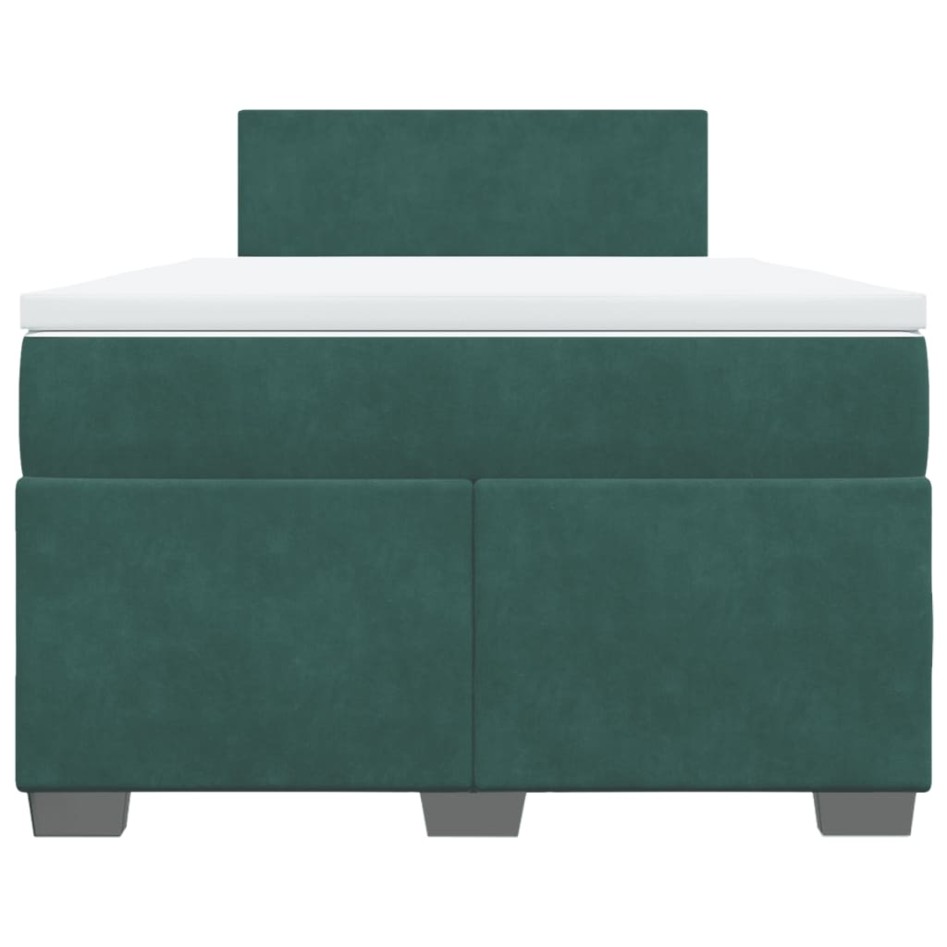 Cama box spring con colchón terciopelo verde oscuro 120x190