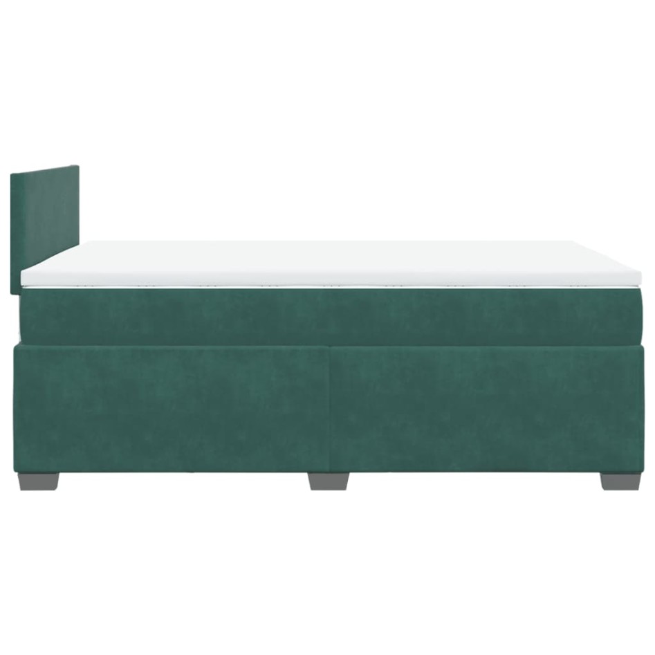 Cama box spring con colchón terciopelo verde oscuro 120x190