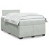 Cama box spring con colchón terciopelo gris claro 120x200