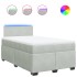 Cama box spring con colchón terciopelo gris claro 120x200