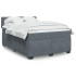 Cama box spring con colchón terciopelo gris oscuro 140x190
