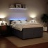 Cama box spring con colchón terciopelo gris oscuro 140x190
