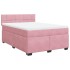Cama box spring con colchón terciopelo rosa 140x190