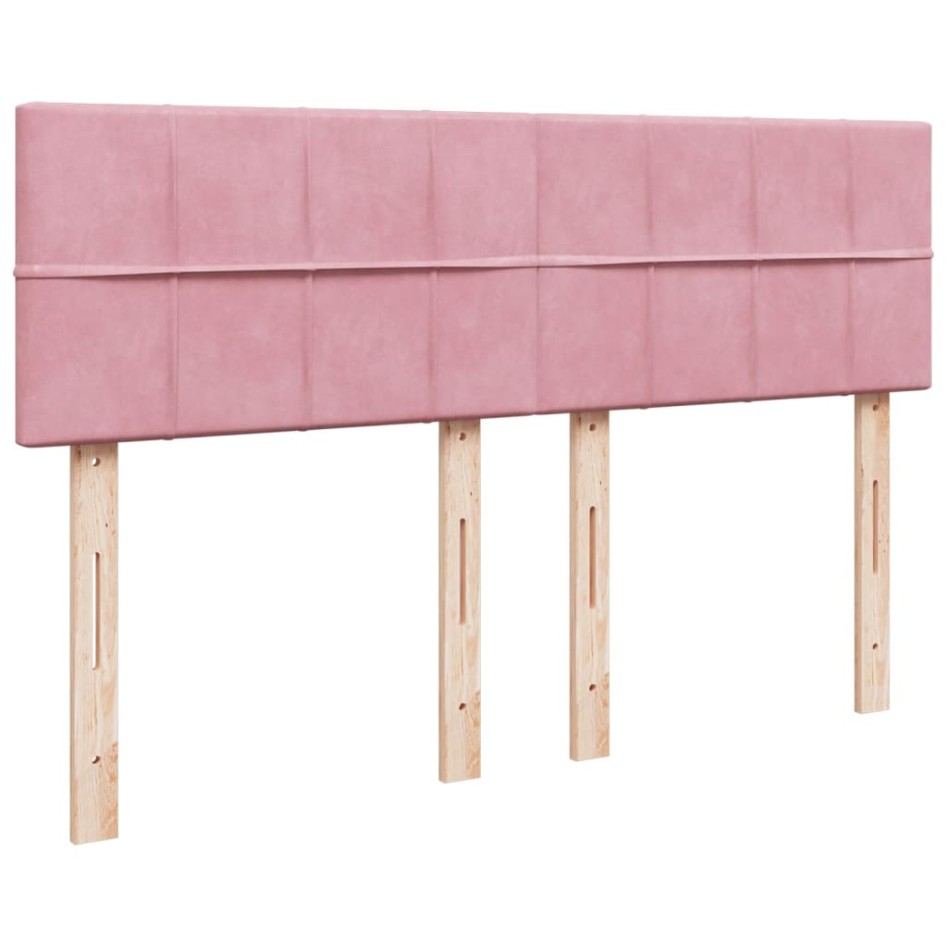 Cama box spring con colchón terciopelo rosa 140x190