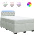 Cama box spring con colchón terciopelo gris claro 120x200