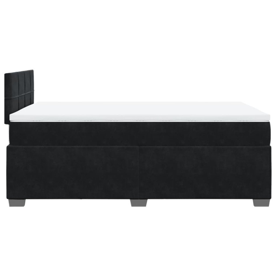Cama box spring con colchón terciopelo negro 120x190