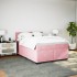 Cama box spring con colchón terciopelo rosa 140x190