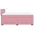 Cama box spring con colchón terciopelo rosa 140x190