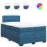 Cama box spring con colchón terciopelo azul 120x190