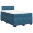 Cama box spring con colchón terciopelo azul 120x190