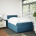 Cama box spring con colchón terciopelo azul 120x190