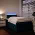 Cama box spring con colchón terciopelo azul 120x190