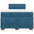 Cama box spring con colchón terciopelo azul 120x190