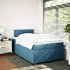 Cama box spring con colchón terciopelo azul 120x190