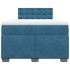 Cama box spring con colchón terciopelo azul 120x190