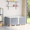 Collares de palets 3 uds madera maciza de pino gris 150x100 cm